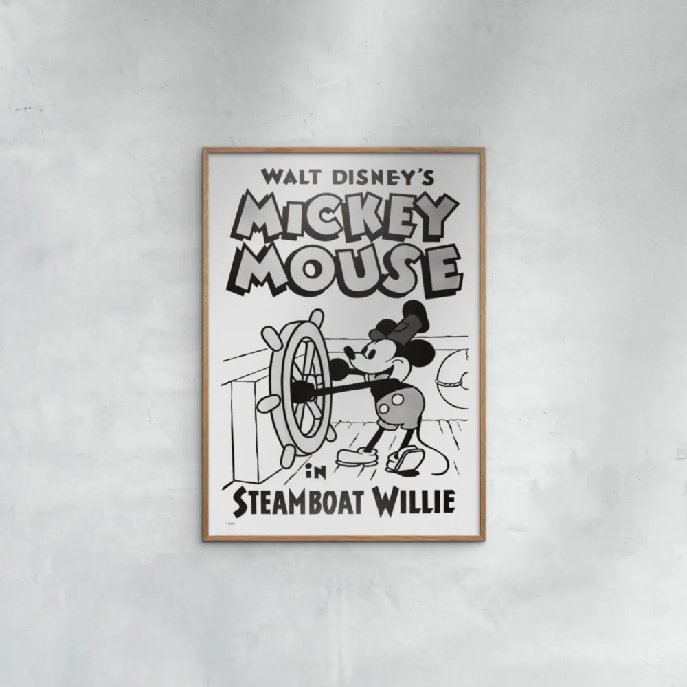 Poster & Frame Disney - Mickey Steamboat Willie