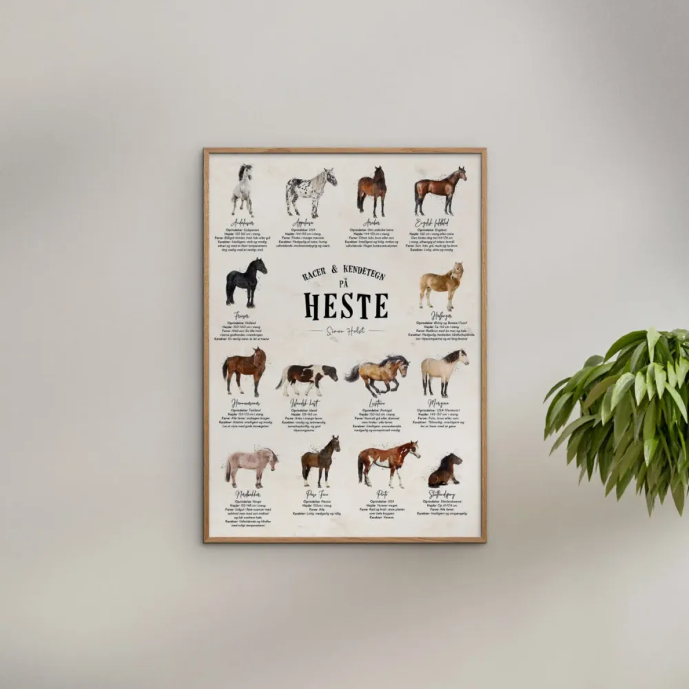Poster & Frame Simon Holst - En Plakat Med Heste - Sten