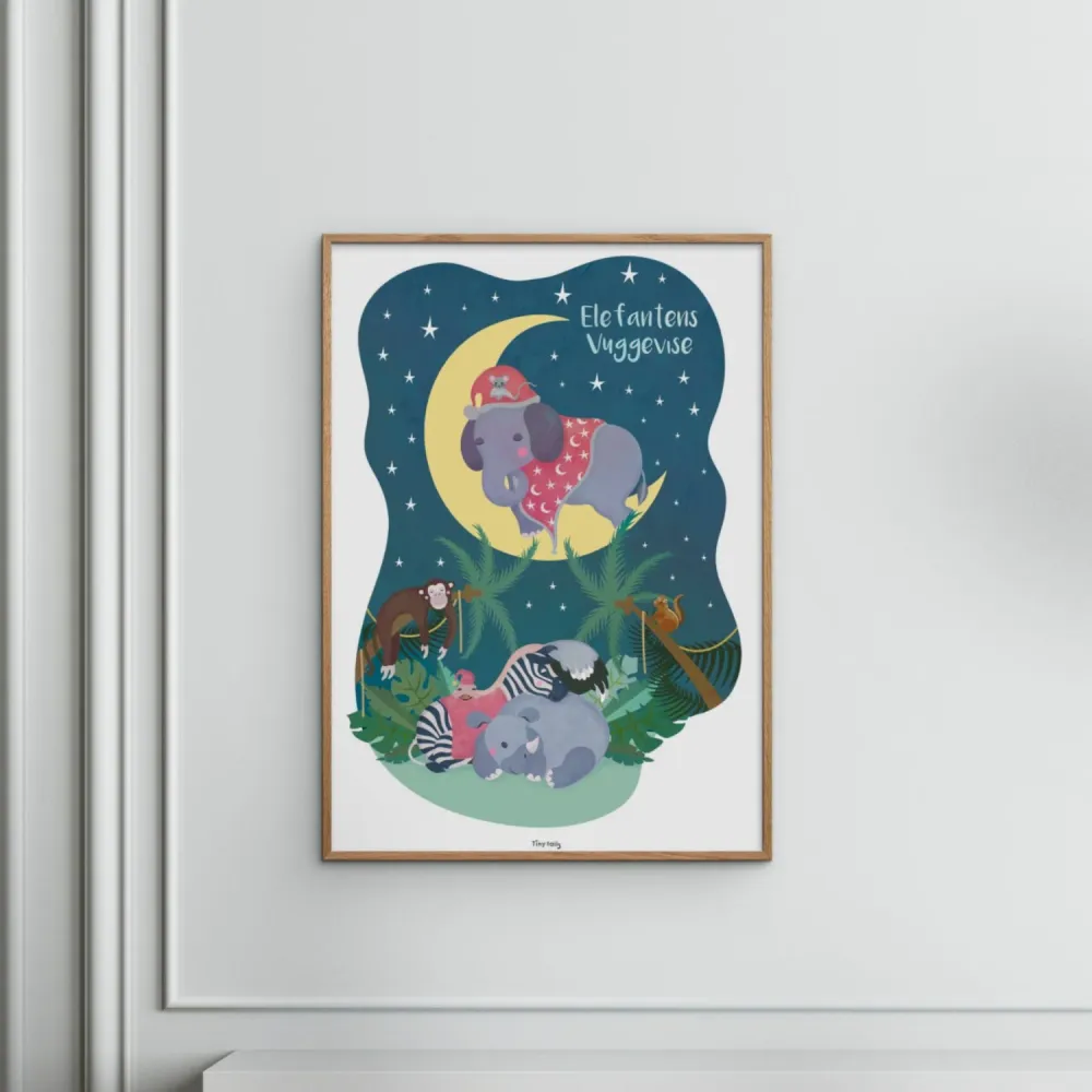 Poster & Frame Tiny Tails - Elefantens Vuggevise