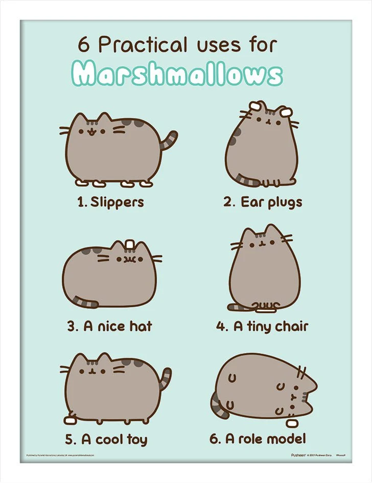 Pusheen Innrammet Bilde 30 x 40 cm Marshmallows