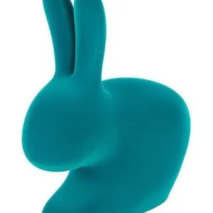 RABBIT XS BOOKEND VELVET FINISH Turquoise