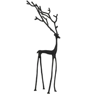Reinsdyr, Svart Metall - 68cm