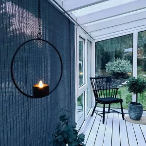 Sirkeloppheng telys - Svart Ø15