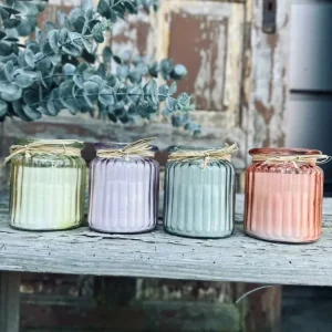 Stearinlys – Mix pastell i glass