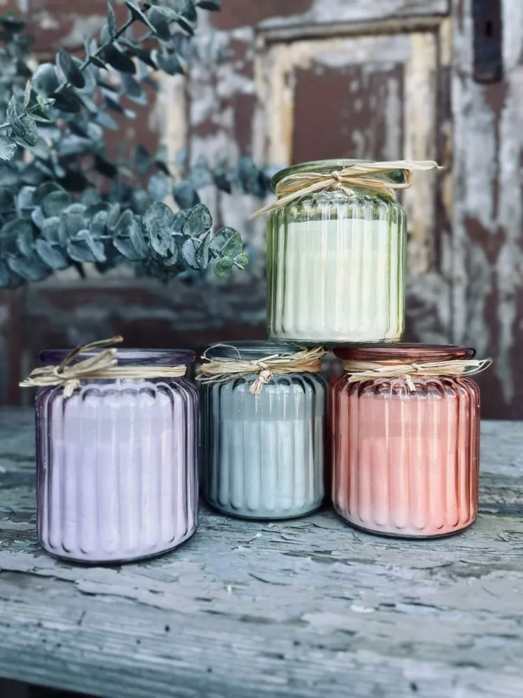 Stearinlys – Mix pastell i glass