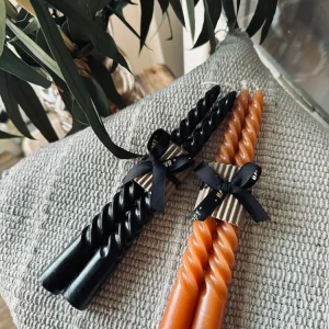Stearinlys Vridd Oransje 2 stk