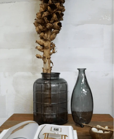 Stor Vase - Grå Melvin - Resirkulert glass