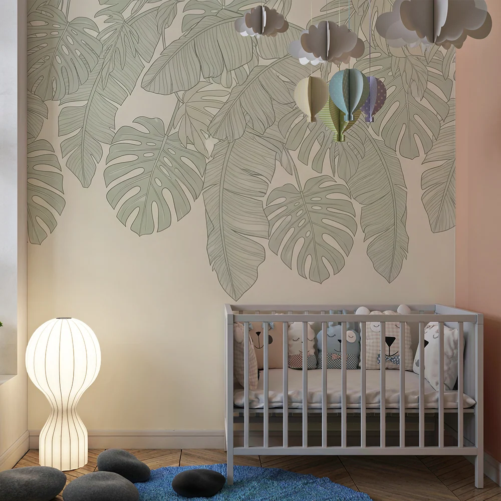 Tapet barnerom | Bananblad og monstera