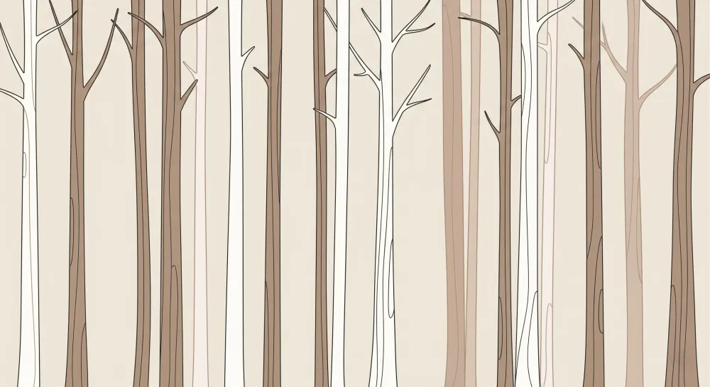 Tapet barnerom | Beroligende skog i nøytrale farger