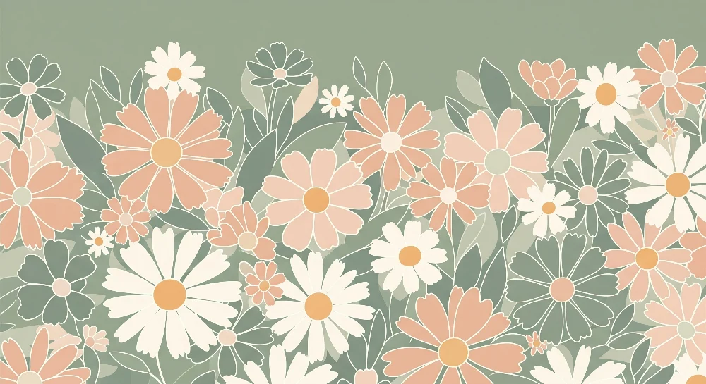 Tapet barnerom | Blomster og milde farger en avslappende stemning
