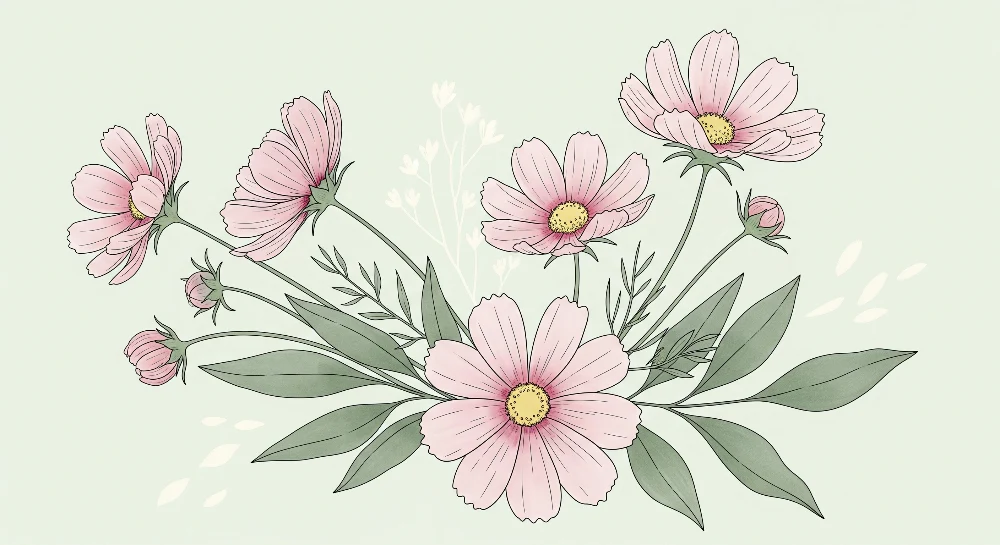 Tapet barnerom | Blomster og pastellgrønn bakgrunn