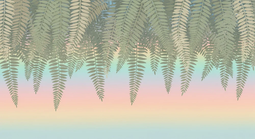 Tapet barnerom | Bregner og pastell gradient