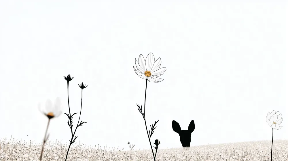 Tapet barnerom | Delikat hjort og beroligende blomster