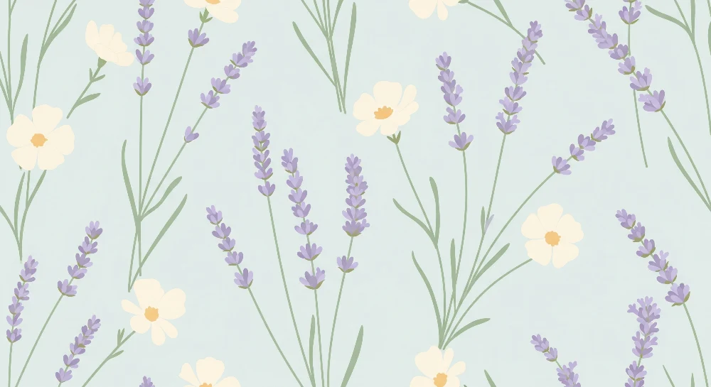Tapet barnerom | Delikate blomster og lavendel