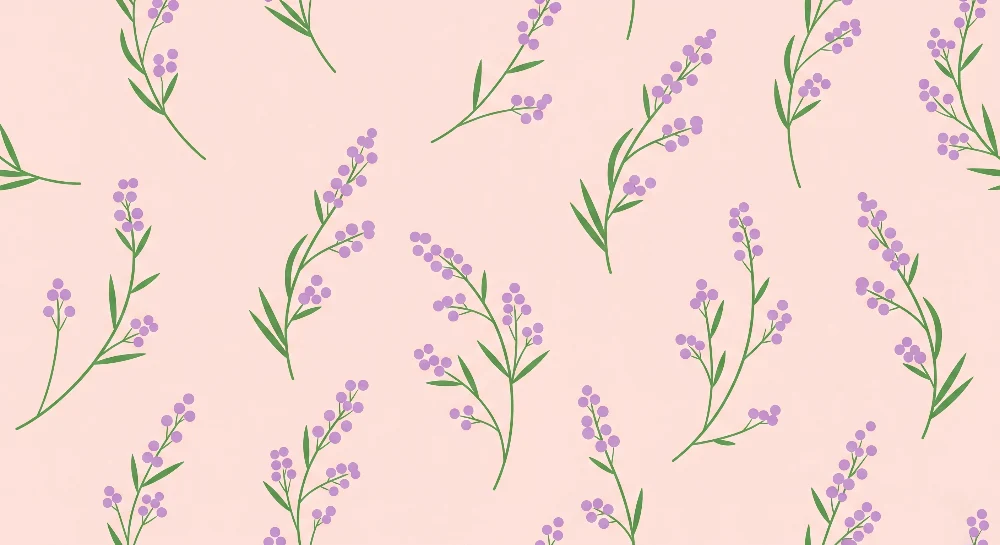 Tapet barnerom | Delikate blomster på rosa bakgrunn