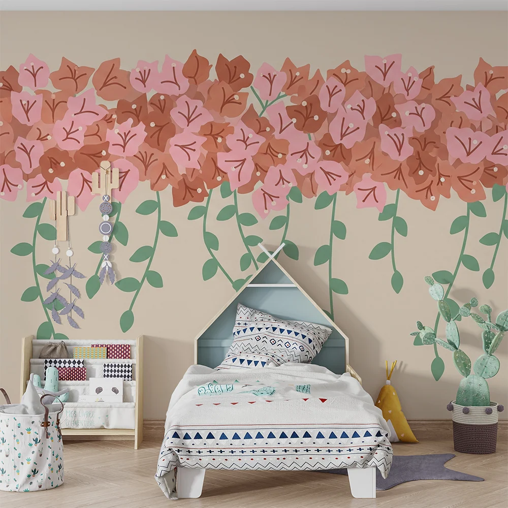 Tapet barnerom | Delikate og harmoniske blomster