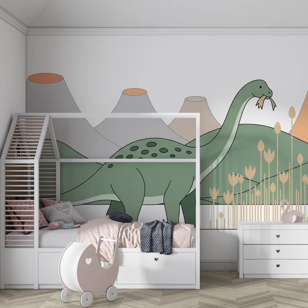 Tapet barnerom | Diplodocus og prehistoriske landskap