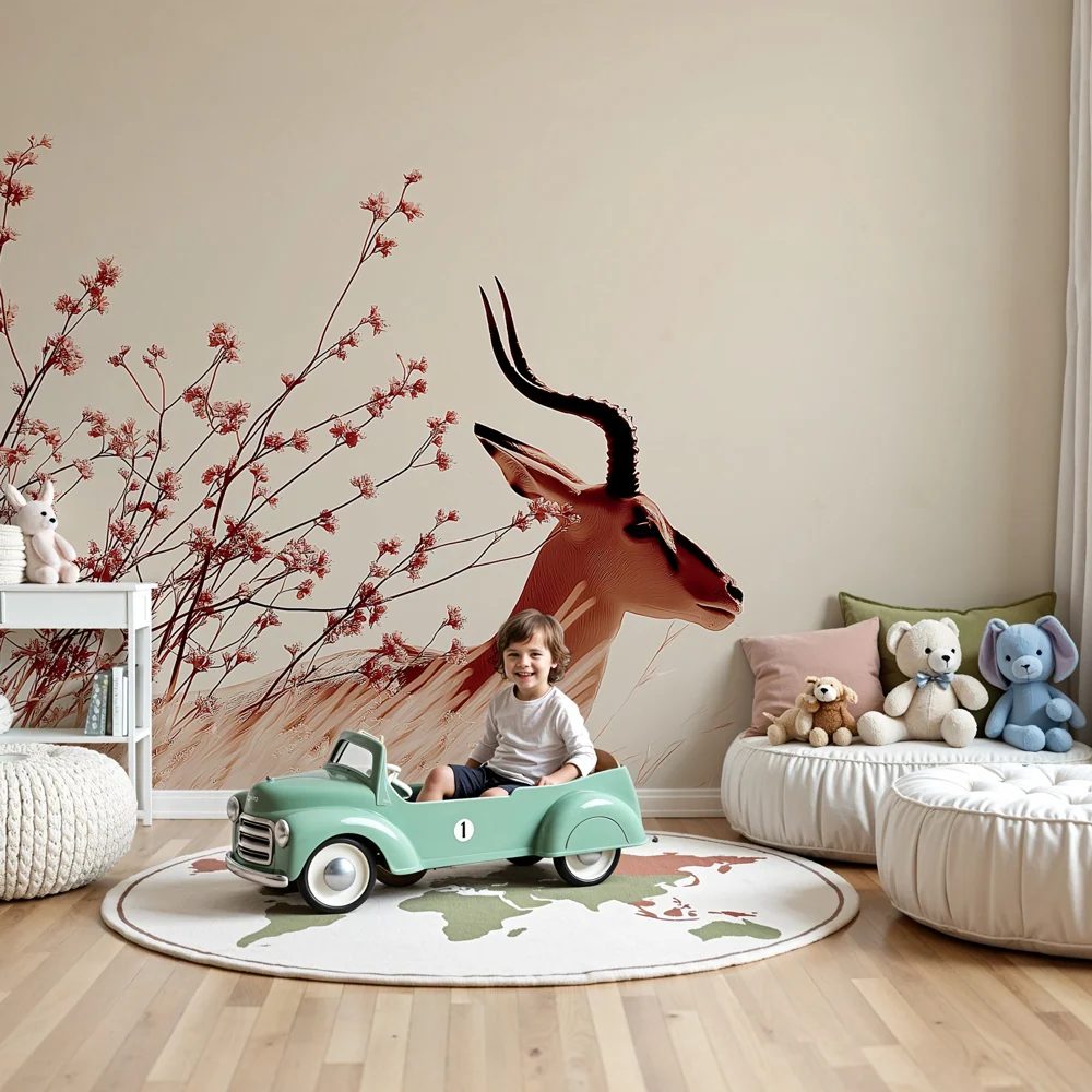 Tapet barnerom | Elegant antilope midt i naturen