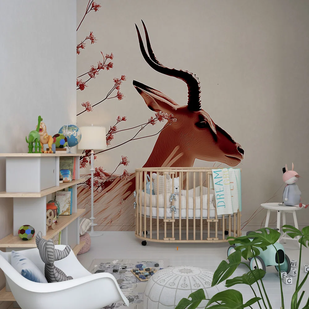 Tapet barnerom | Elegant antilope midt i naturen