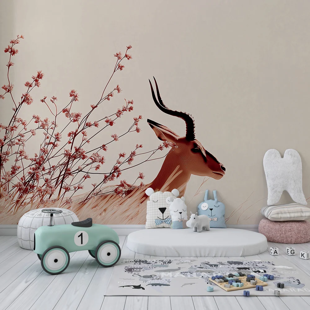 Tapet barnerom | Elegant antilope midt i naturen
