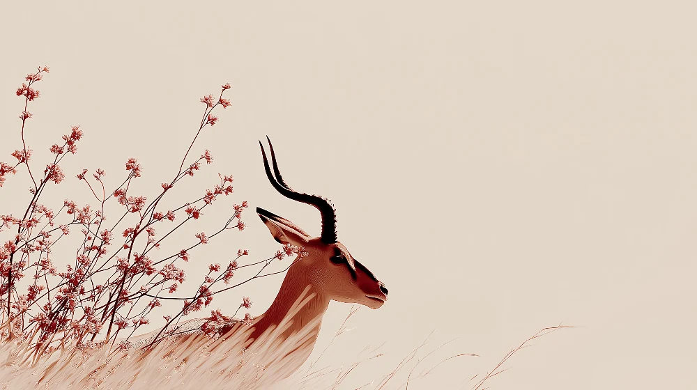 Tapet barnerom | Elegant antilope midt i naturen