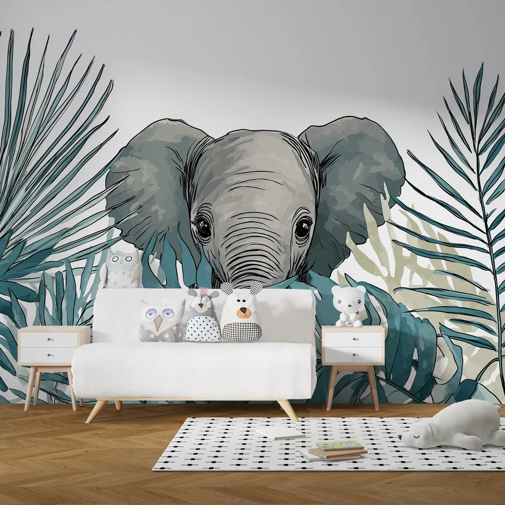 Tapet barnerom | Elegant elefant i jungelen