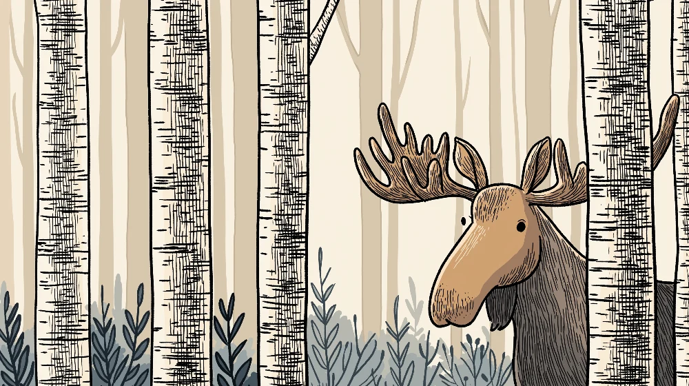 Tapet barnerom | Elg og fredelig skog