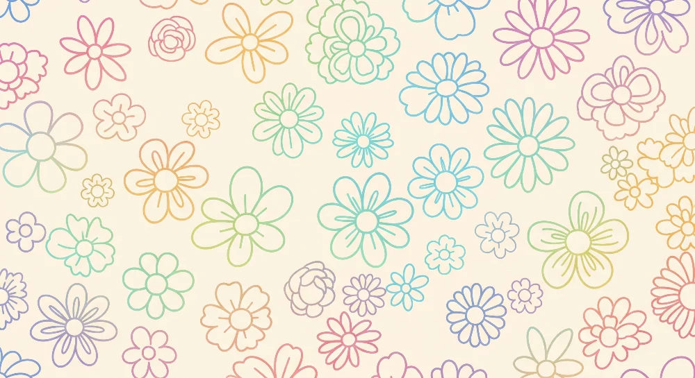 Tapet barnerom | Fargerike og lette blomster