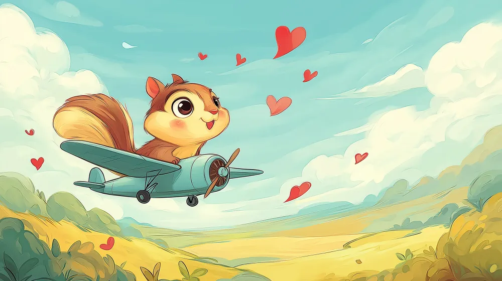 Tapet barnerom | Forelsket ekorn i fly