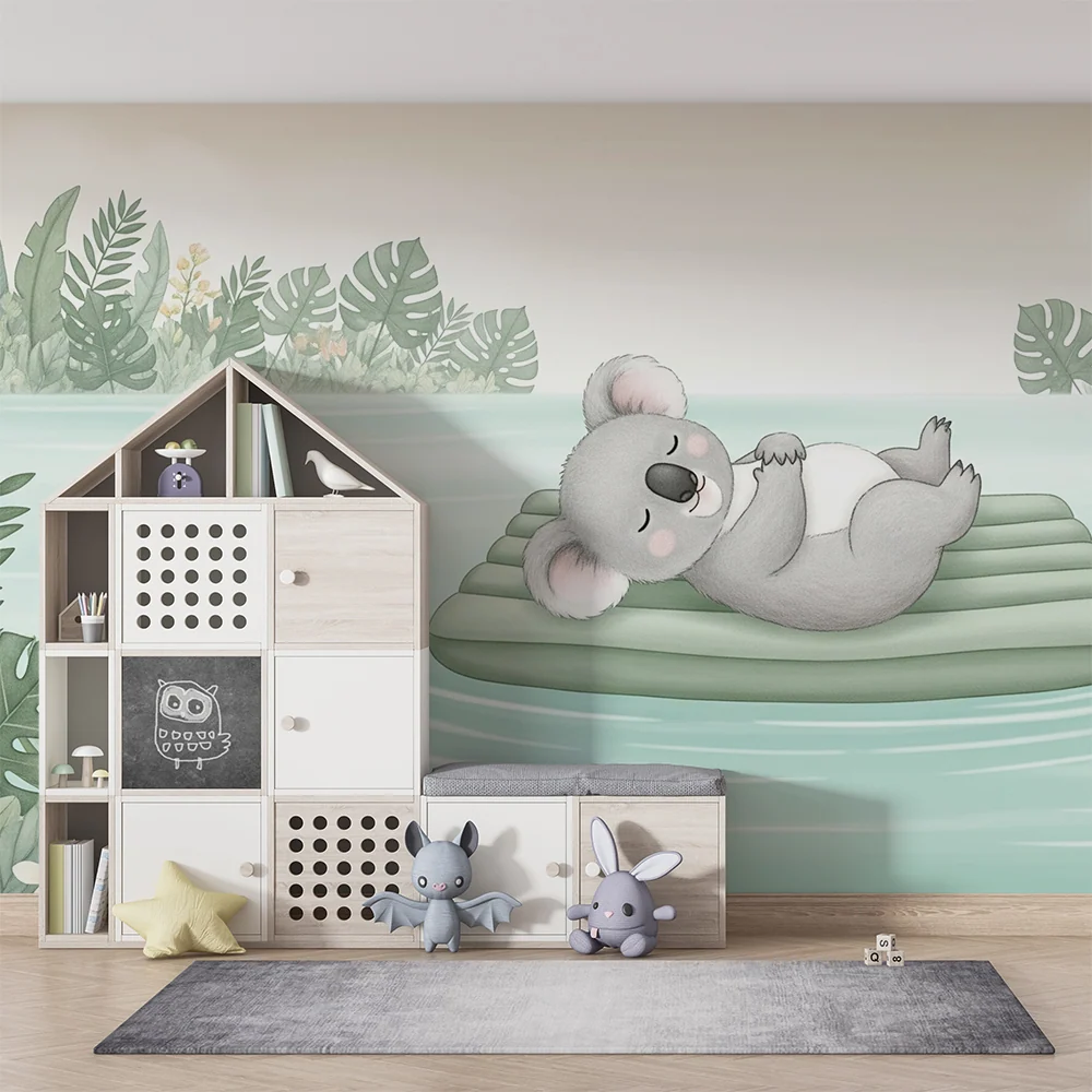 Tapet barnerom | Fredelig koala på en flåte