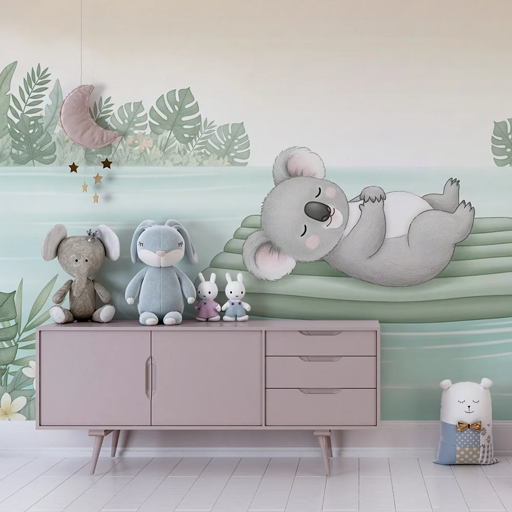 Tapet barnerom | Fredelig koala på en flåte