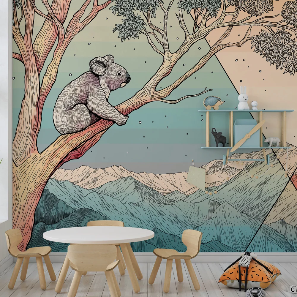 Tapet barnerom | Fredelig koala i et fortryllende landskap
