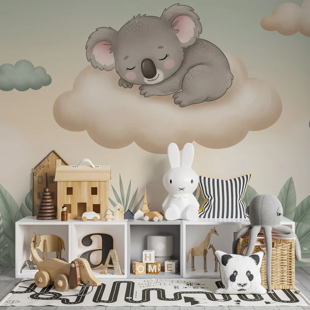 Tapet barnerom | Fredelig koala på en sky