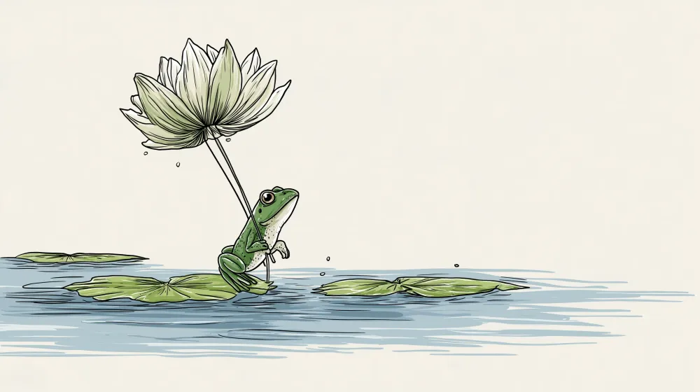 Tapet barnerom | Frosk under en lotusblomst