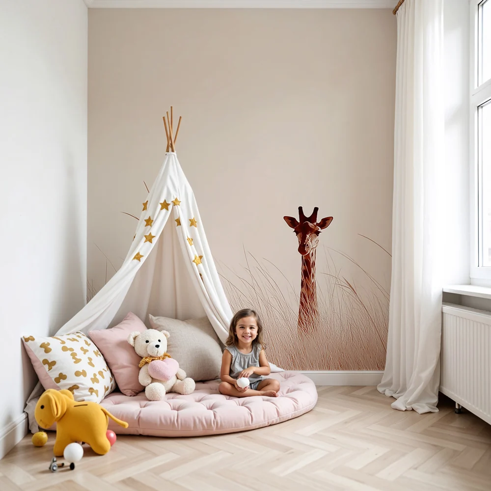 Tapet barnerom | Giraff i markene