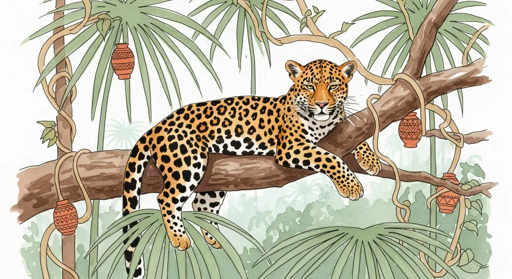 Tapet barnerom | Jaguar i den frodige jungelen