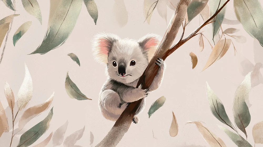 Tapet barnerom | Søt koala i naturen