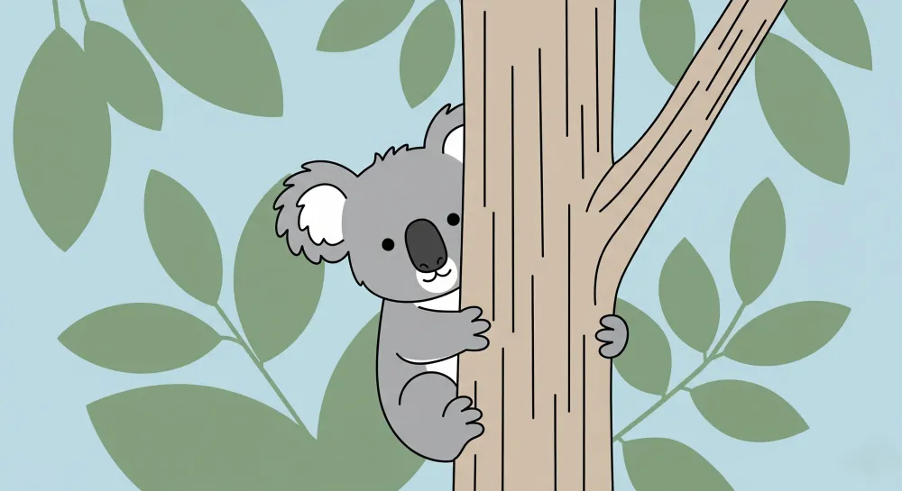 Tapet barnerom | Koala spiller i naturen
