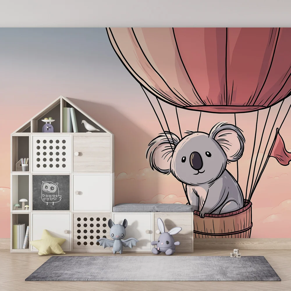 Tapet barnerom | Koala i varmluftballong