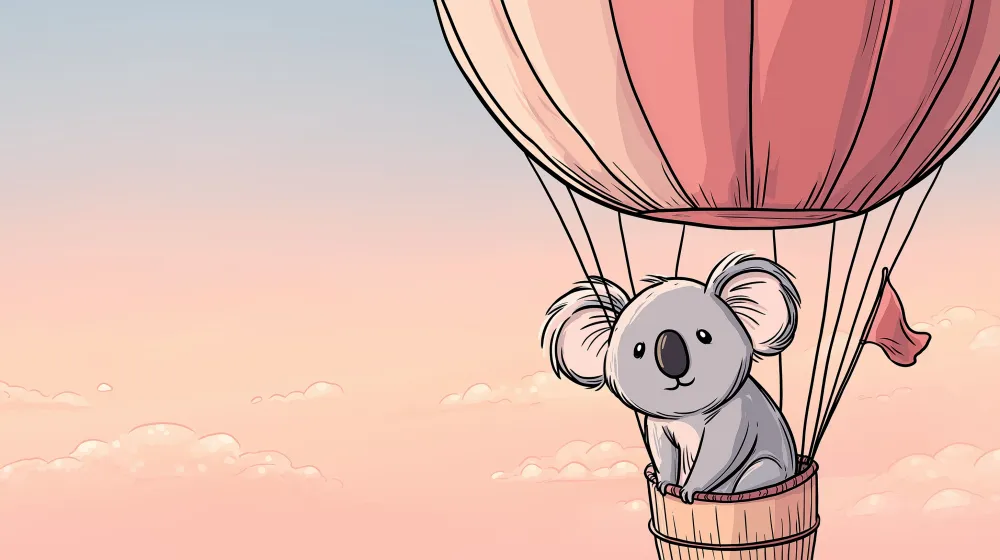 Tapet barnerom | Koala i varmluftballong