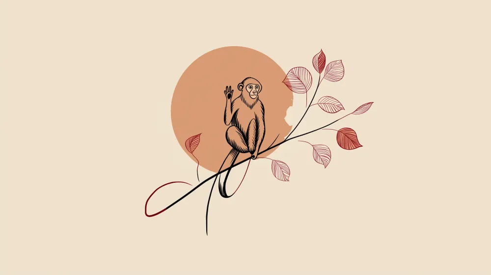 Tapet barnerom | Leken ape på en gren