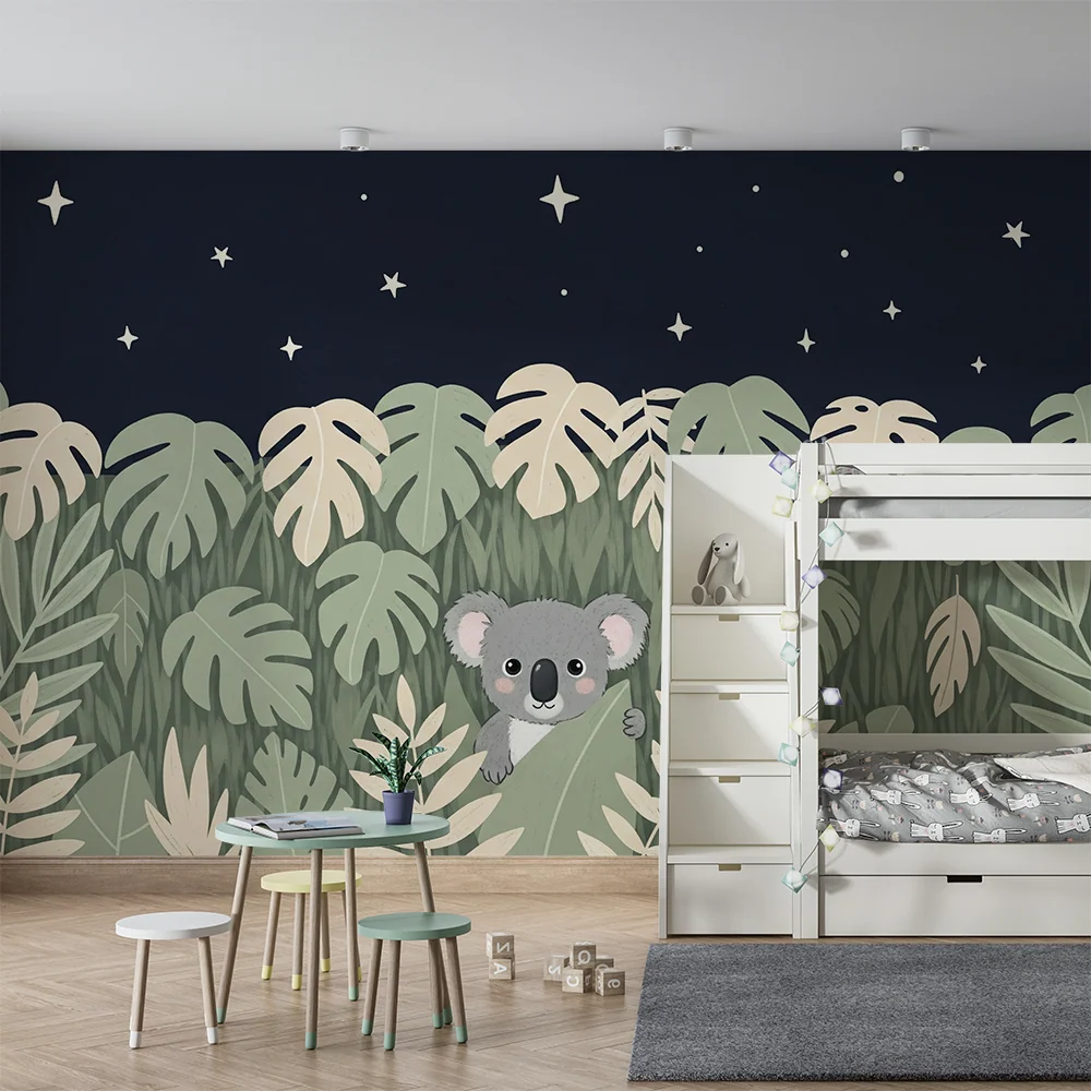 Tapet barnerom | Leken koala under stjernene