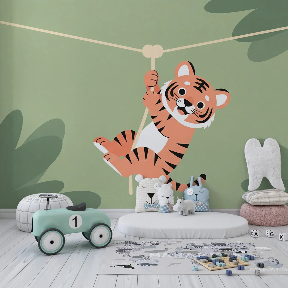 Tapet barnerom | Leken tiger i jungelen