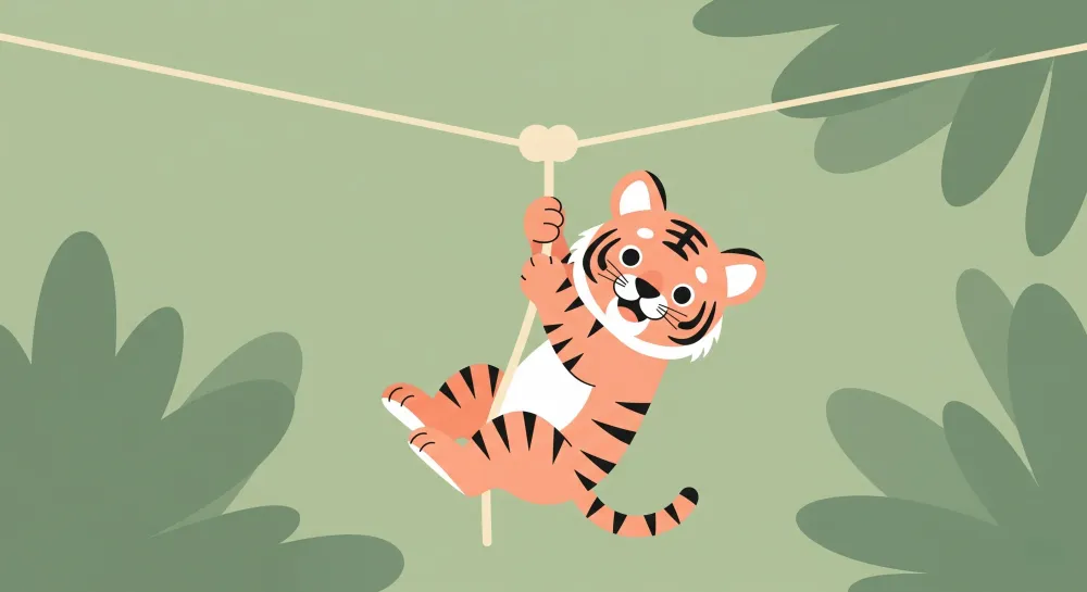Tapet barnerom | Leken tiger i jungelen