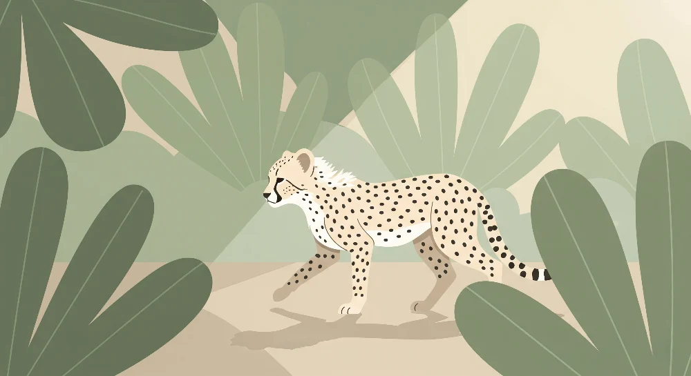 Tapet barnerom | Leopard som går i jungelen