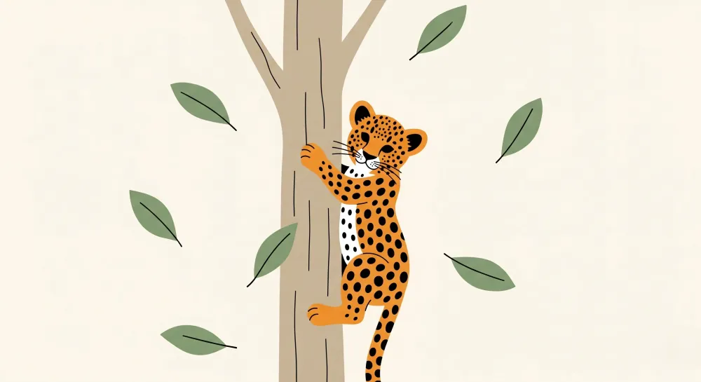 Tapet barnerom | Liten rampete leopard i naturen
