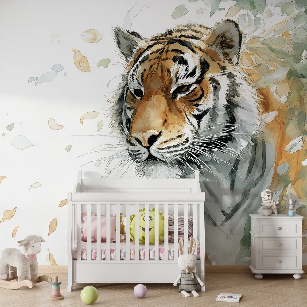 Tapet barnerom | Majestetisk tiger midt i naturen