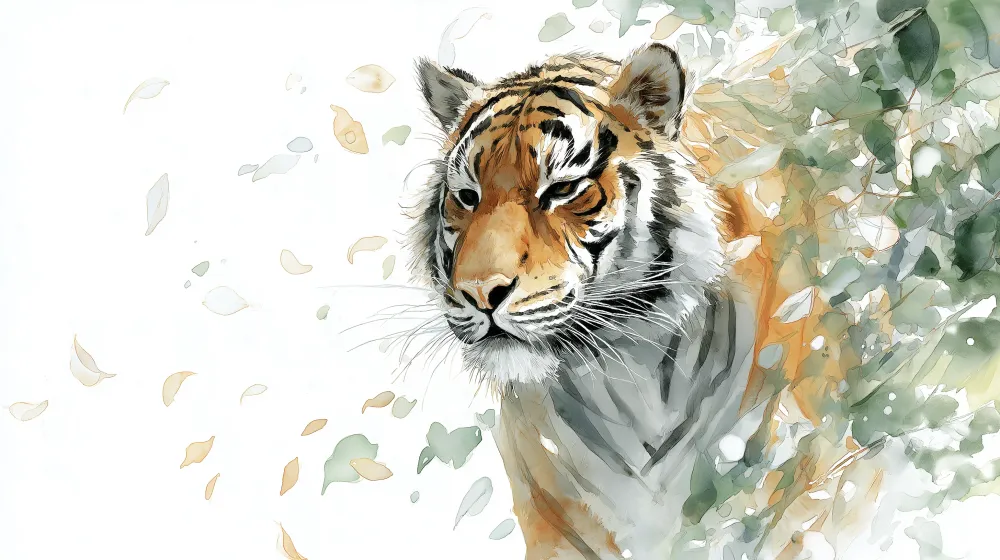 Tapet barnerom | Majestetisk tiger midt i naturen