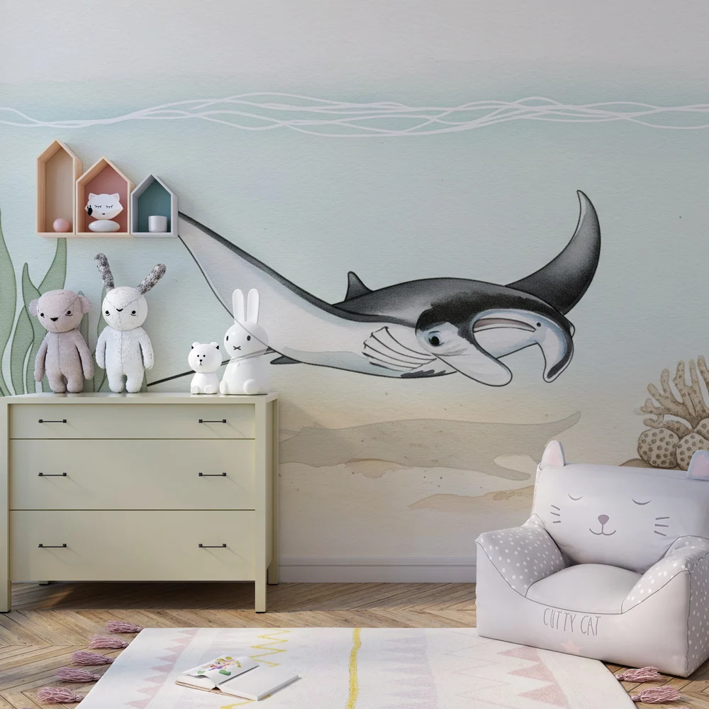 Tapet barnerom | Manta ray i sitt marine habitat