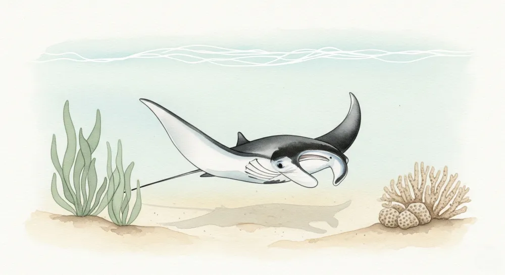Tapet barnerom | Manta ray i sitt marine habitat